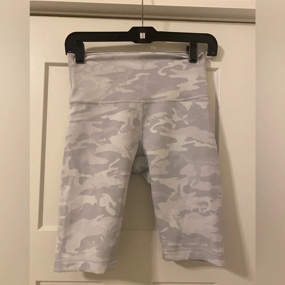 Lululemon White Camo Bike Shorts